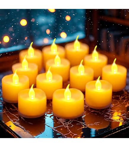 Bougies LED Chauffe-plat Flamme Vacillante, Lot De 12, Fonction Minuterie 6h ON/18h OFF - Alimentation Piles, Sécurité Enfants - 9