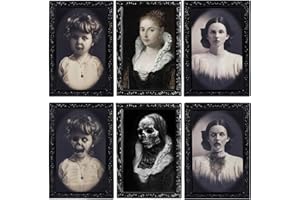 LKOIVNED 3 Pièces Halloween Decoration Effrayante de Portrait Deco Halloween Interieur Visage Changeant 3D d'horreur Cadre Photo pour des Soirées à Thème Hantées et Effrayantes