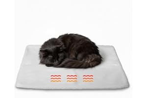 AQPET Coperta Autoriscaldante per Cani e Gatti – Tappetino Termico, Morbido e Anti-Scivolo, Calore Naturale Senza Elettricità, Lavabile – Ideale per Cuccioli e Animali Anziani, 60x45 cm bianco