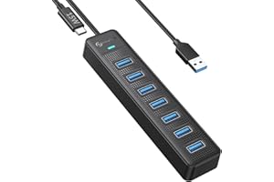 PHIXERO Hub USB 7 Puertos, Ladron Alta Velocidad Multiplicador Conector Multiple Compatible Con Todos Los Dispositivos