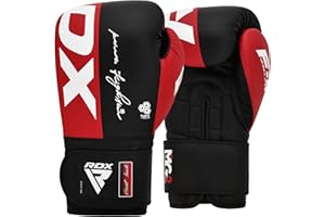 RDX Gants de Boxe pour D'entraînement et Muay Thaï, Gants en Maya Hide Cuir pour Sparring, Kickboxing, Sacs de Frappe, Compétition Combat Mitaines, Hommes Femmes Gym Entraînements 8 10 12 14 16 OZ