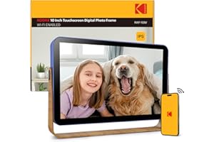 KODAK Cadre Photo Numérique Connecté WiFi, 10 Pouces HD IPS Écran Tactile, 4000mAh Batterie, 32Go Stockage, Cadre Numerique Photo Permet de Partager des Vidéos/Images avec la Famille, Idées de Cadeaux