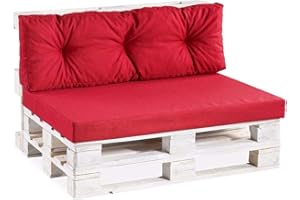 Gutekissen® Cojines para palets Cojines para palets PPF (Respaldo 120x60 Acolchado, Rojo)