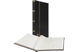 Leuchtturm 324812 Álbum para coleccionismo de sellos - libro de reservas Basic - 32 páginas DIN A4 blancas - cubierta no acolchada negra