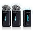 BOYA Wireless Lavalier Microphone System, by-XM6 2.4GHz Dual Lavalier Mic Lapel Microphone for iPhone/Android, DSLR Camera Microphone Real-time Audio Monitor Recording Vlog Transmitter 2 + Receiver 1