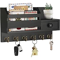 Portachiavi da parete con 6 ganci e mensola per posta, porta chiavi in ​​ legno rustico da parete, organizer per ingresso, per chiavi e posta | Leroy Merlin