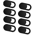 ivoler [Set of 8 Webcam Covers, Slider Camera Cover, Ultra Thin Webcam Cover, Privacy Protection Camera Cover for Laptop, PC, Smartphones, Tablets, etc. (Black)