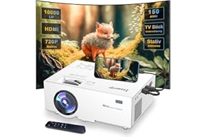 YSAMETP Mini Beamer Handy,1080P Heimkino Beamer Video Projektor,10000 Lumen,LCD Beamer kompatibel mit Laptop, TV-Stick, HDMI, VGA, USB, iPhone, Smartphone