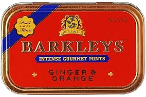 J.N.T.C. TROMPENBURG B.V. Barkleys Ginger & Orange Intense Gourmet Mints. Caramelle Zenzero e Arancia. Confezione da 6 Lattine. Senza derivati del latte, Glutine, Uova, Soia e sostanze animali. Adatto a Vegetariani e Vegani