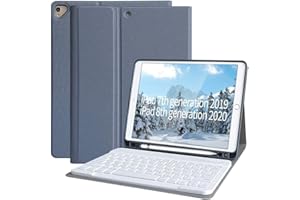 KBCASE Funda Teclado iPad 10.2 9a Gen 2021/ 8th 2020/7th / Air 3/iPad Pro 10.5 Funda con Español (Incluye Letra Ñ) Teclado Bluetooth Inalámbrico Desmontable para iPad Air 3/A2603/A2604/A2605