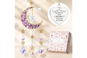 Boluoboluomi Muttertagsgeschenke,Sonnenfänger Kristall Fenster,Fensterdeko Hängend,lila Anhänger Deko,Beste Mama Geschenke Für Mutter,Ostern Geschenke,Regenbogen Kristal.