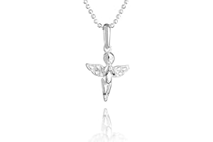 fish Bambina Bambino Catena Argento sterling 925 Ciondolo Angelo custode Swarovski Elements originali lunghezza regolabile Confezione regalo idea regalo bambini