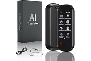 BEKASA Dispositivo traduttore linguistico con 139 lingue, traduttore istantaneo senza WiFi, traduzione vocale in tempo reale bidirezionale, touch screen da 3,1 pollici, traduttore portatile offline per