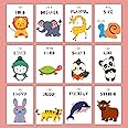 EKDALI Paper Aesthetic Posters For Room Decoration | Kids Affirmation Poster With Animals Pictures For Kids || Motivational Wall Abstract Poster Set Of 12 A5 Size (6 X 9 Inches) (Multi)
