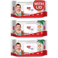 LuvLap Paraben Free Baby Wipes with Aloe Vera, with Fliptop Lid (72 Wipes/Pack, Pack of 3)