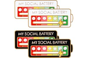 FENYW 2 Pin Della Batteria Sociale, My Social Battery Pin, Spilla di Umore Sociale Divertente, Spilla divertente per l'umore sociale per 7 giorni, Spille Interattive Mood per Abbigliamento Maschile