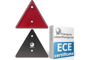 valonic triangolo catarifrangente, 2 pezzi - certificato secondo ECE: R3.02 Classe IIIA - 15cm - riflettore per rimorchi - rosso - senza viti incluse