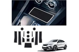 GAFAT Compatibile con Renault Arkana 2021-2024 2025 Tappetini Antiscivolo, Arkana 2023 Tappetino in Gomma, Console Centrale, Portabevande, Cucitura della Porta, Accessori Arkana 2024 (Bianco)