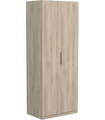 Armoire Oggi 90x180x50cm - Portes Coulissantes Blanc | Rangement Chambre Ou Dressing