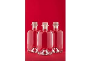 SLKFACTORY casavetro 500ml Glass Bottles with Cork Lids 4 Pcs Reusable Airtight Glass Bottle for Home Made Sloe Gin Liqueur Schnapps Wine Cider Soda Vodka Vinegar Oil Chemist Bottles - Apotheker (4 x 500 ml)