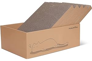 FUKUMARU Skrobak do kota 5 szt. z pudełkiem, odwracalny kot Scratch pad, kotek falisty skrobak łóżko