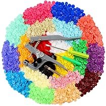 Mardatt 405 stuks drukknoppen en drukknoppen set 24 kleuren T5 plastic drukknopen No-Sew Knopen en Bevestigingssetter met naaiclips in opbergdoos voor kleding knutselen doe-het-zelf projecten