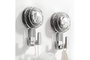 ATEWEITA Ganci per Asciugamani Senza Fori, Ventose Extra Resistente (62mm) Riutilizzabili per Bagno, Cucina, Campeggio & Auto – Ideale Decorazioni Natalizie (Silver+Gray, 11.2 * 6.2 * 4.3cm*2)