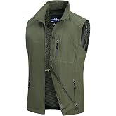 MeiLayM Chaleco de Pesca con M&uacute;ltiples Bolsillos para Hombre Aire Libre Viajes Deportes Chalecos Casual Respirable chaqueta F
