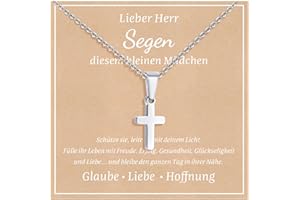 XUANPAI Kreuz Kette Geschenke für Sohn Tochter Halskette - Kinder Kreuzanhänger aus Edelstahl Silber Gold Kreuzkette Geschenke für Teenager Weihnachten Geburtstagsgeschenk für Jungen Mädchen