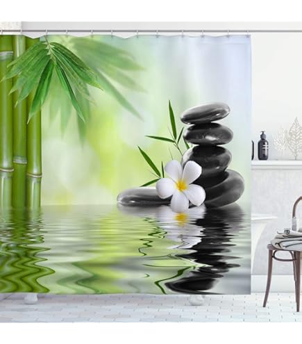 Vgzsyomqib Zen Duschvorhang 180x180cm - Anti Schimmel Wasserdicht Polyester