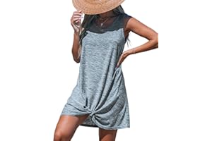 CUPSHE Damski strój kąpielowy okrycie bez rękawów okrycie plażowe Sheer Twisted Basic Tank Dress