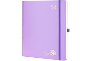 POPRUN Kalendarz 2024 2025 Tygodniowy Książkowy 26,5 x 21,5 cm, 17 Miesięcy od Sierp 2024 r. do Grud 2025 r, Twarda oprawa, 1 Tydzień 2 Strony, Papier z Certyfikatem FSC® 80 GSM - Violet