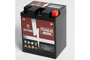 Battanux YB14L-A2 YTX14AHL-BS Batterie et Batterie de Moto, Scellée SLA/AGM 12V12Ah Batterie pour VTT/UTV/Motoneige/Moto sans Entretien & Installation sans Outils & Technologie Avancée