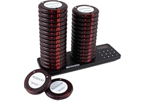 Retekess TD163 Buscapersonas Restaurante, 30 Buscapersonas, Sistema de Llamadas Restaurante, 400M, 31 Modos de Llamada, 20 Horas en Espera, Llamador Buscapersonas para Restaurantes, Hoteles