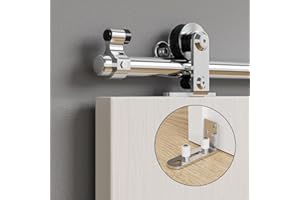 ETIASQSA 152CM/5FT Rail Sliding Barn Door Hardware Kit Stainless Steel Track Roller Accessory for Single Door(T)