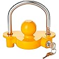 Neilsen ct3123 Universal Security Coupling Hitch Lock for Trailers Caravan Horse Box Tow Ball Fittings, Yellow