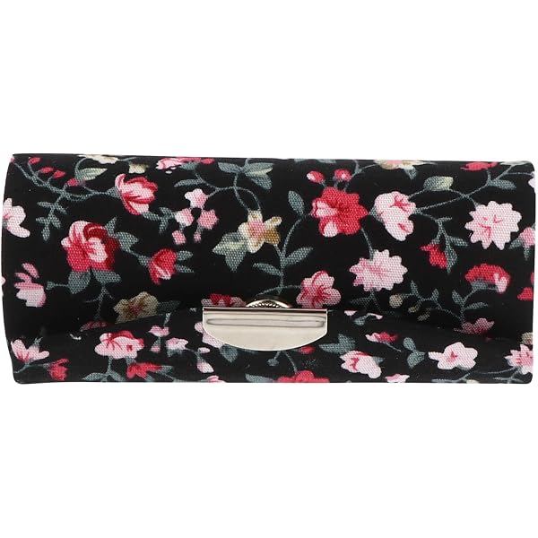 minkissy Portamatite rossetto con specchio nero porta rossetto in pelle PU custodia rettangolare da viaggio borsa rossetto da donna