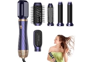 ‎OKWRAP Hair Styler, OKWRAP Airstyler set 6 In 1 Mit Rundbürstenföhn, Haarstyler Warmluftbürste,Thermal Brush,Airflow Lockenstab Automatisch, Volumen Föhnbürste,Für Glätten, Trocknen, Volumen, Locken