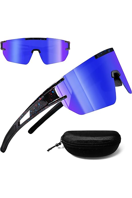 2PCS Lunettes Velo Lunette Soleil De Sport De Plein Air