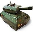 Suck UK Cat Tank Play House Tank-Shaped Cardboard Toy for Cats & Kittens Novelty Kitten Toys Cat Accessories Interactive Cat 
