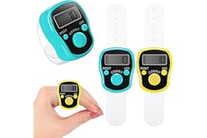 Fiada 2 Contatori da Dito Elettronici Contatori Digitali a Dito a LED a 5 Cifre Contatori Manuali Ripristinabili Mini Contatore a Mano Conteggio dei Contatori con Anello