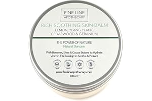 100% Pur et Naturel BAUME APAISANT POUR LA PEAU - BEURRE DE CACAO KARITÉ & CIRE D'ABEILLE 100ml par Fine Line Apothecary Avec Huiles de Citron, Ylang Ylang, Cedre, Gèranium. Protège, Hydrate, Répare