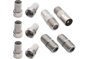 ZGDEIWGF 10 Pièces Connecteurs De Câble Coaxial Connecteurs Mâles F Connecteurs À Vis Coaxiaux Connecteurs De Câble Satellite Tv Câble Coaxial D'Antenne