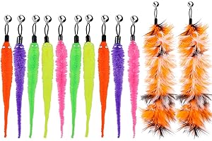 HRP 12 Stück Katze Wurm Teaser und Exerciser,Teaser Nachfüllungen Spielzeug Katze Winkel Ersatz für Kätzchen Katze Wand