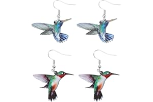 Holibanna Acrylic Drop Dangle Hummingbird Bird Earrings Dangle Drop Ear Jewelry for Women Girls Kids Parrot Animal Ear Pendant Charms Hummingbird