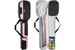 Jaffzora Lacrosse Stick Bag, Lacrosse Carrying Case for Men Women, Lacrosse Equipment Bag with Shoe Compartment Up to US Men Size 16