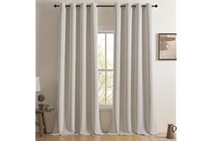 Softalker Zasłony zaciemniające na przelotkach, beżowe, termiczne, ochrona przed wysoką temperaturą, nieprzejrzyste, 260 cm długości, 140 cm szerokości, zasłony zaciemniające, zestaw 2 sztuk