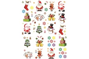 MEJOSER - 20 pegatinas de Navidad estáticas, diseño de muñeco de árbol de Navidad, copo de nieve, regalos para ventana, para Navidad, casa, tienda, oficina, decoración