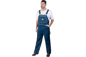 Liberty Men's Denim Bib Overall스톤워시 데님 빕 전체水洗牛仔圍嘴סינר ג'ינס עם חרס בסך הכלoverall aus Jeansstoff in Stonewashed-Optik Jumpsuit