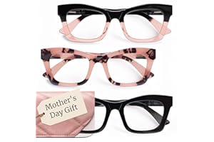 CCVOO 3 Pack Oprah Reading Glasses for Women, Eyeglasses, Blue Light Readers for Women, Computer Eye Glasses, Cheaters